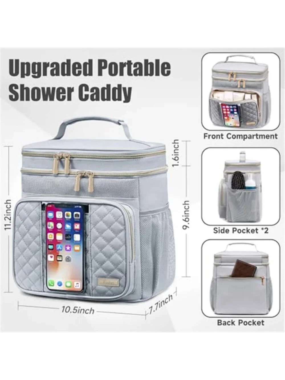 Hanging Shower Caddy Travel Toiletry Bag College Dorm Bathroom Organizer Tote